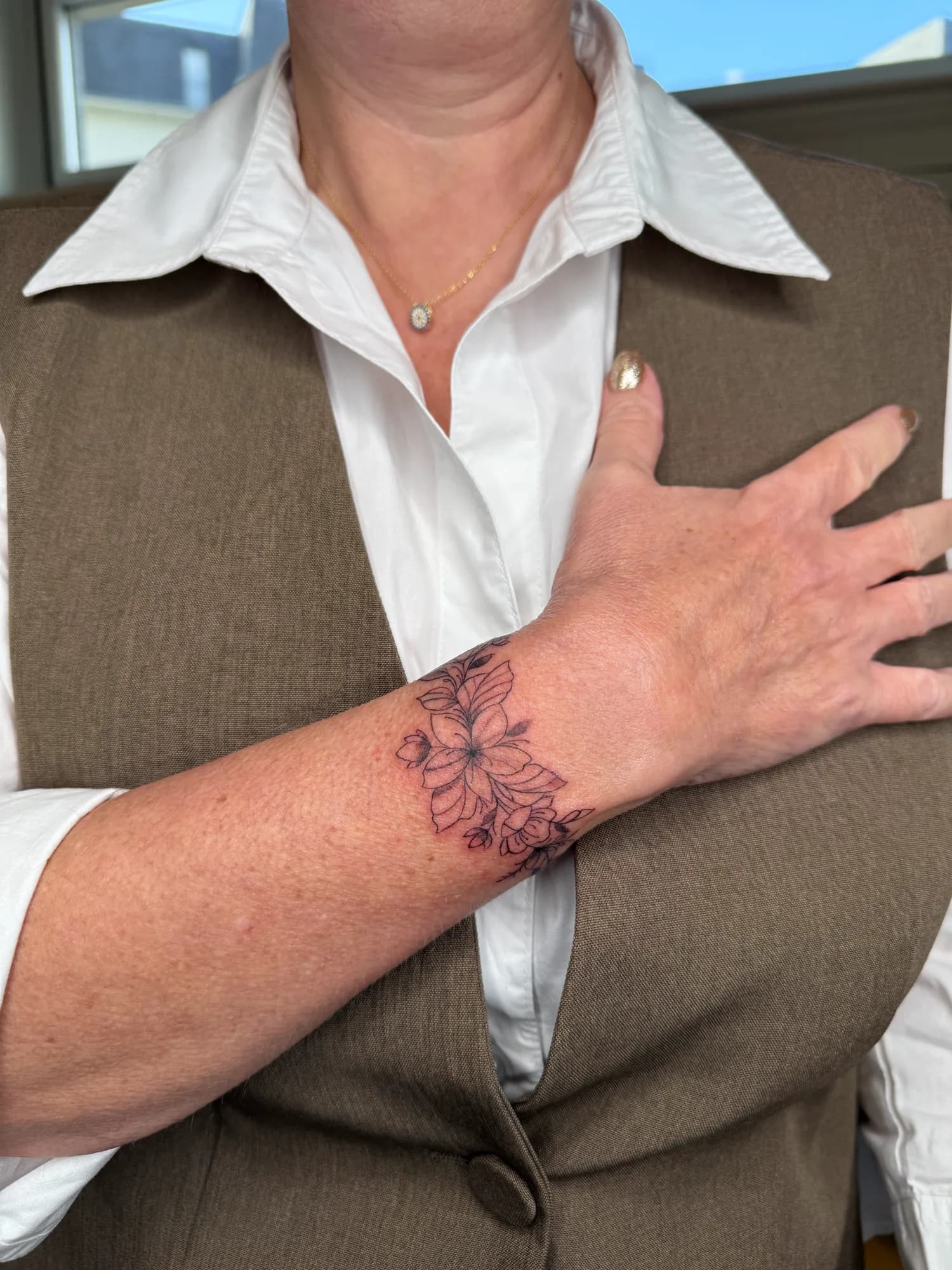 Tatouage floral, exemple de réalisation